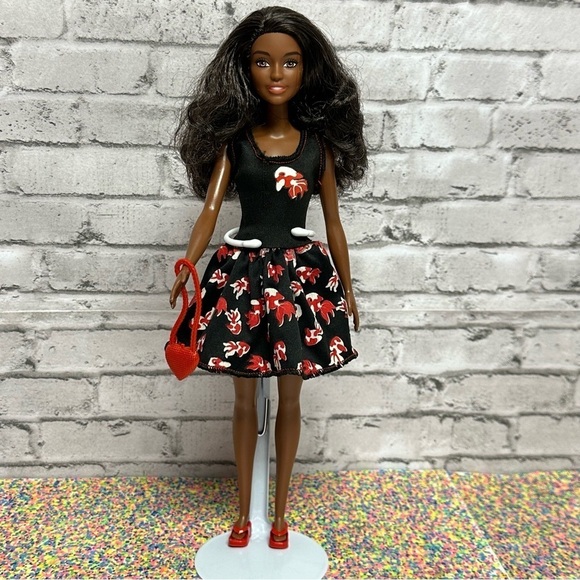 Barbie Other - Barbie African American Doll Red Shoes Purse Restyled GVJ98